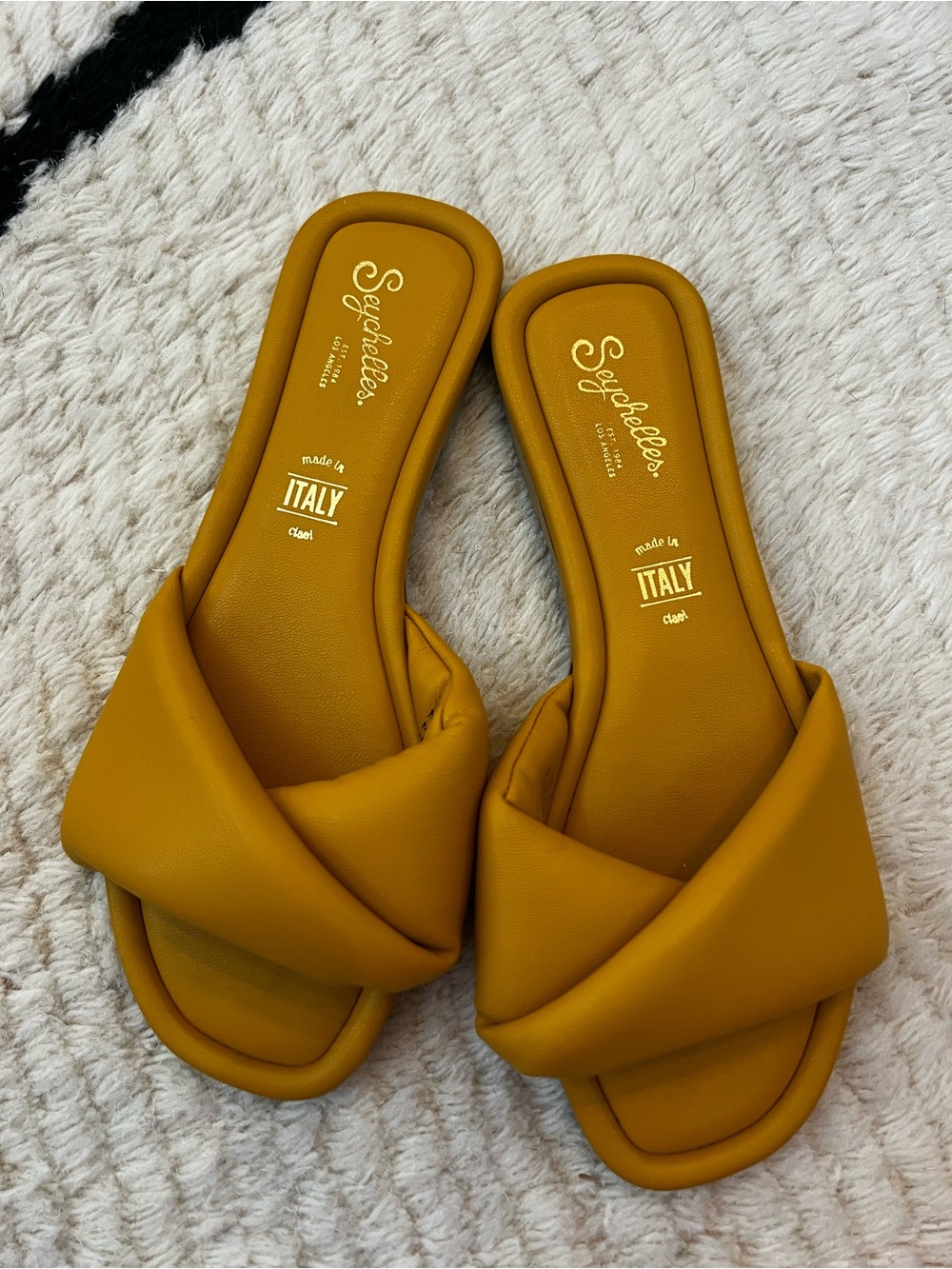 Seychelles Twisted Slide Sandals in Mustard